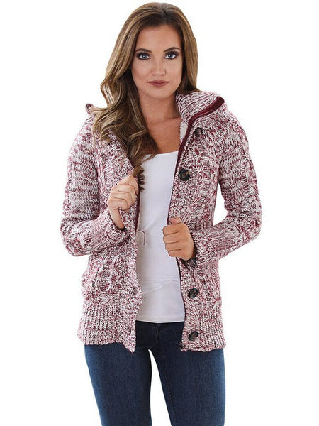 Loose Fleece Hooded Sweater Coat For Women With Wool Blend Fabric