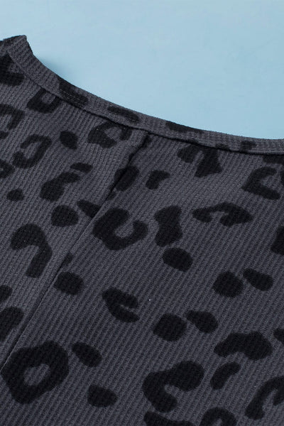 Loose Leopard Print Crew Neck Short Sleeve Dress