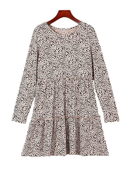 Tiered Ruffle Mini Dress with V-Neckline