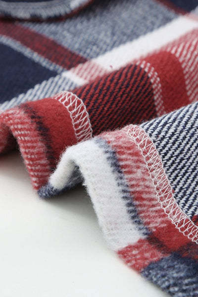 Loose Plaid Flannel Wool Lapel Coat