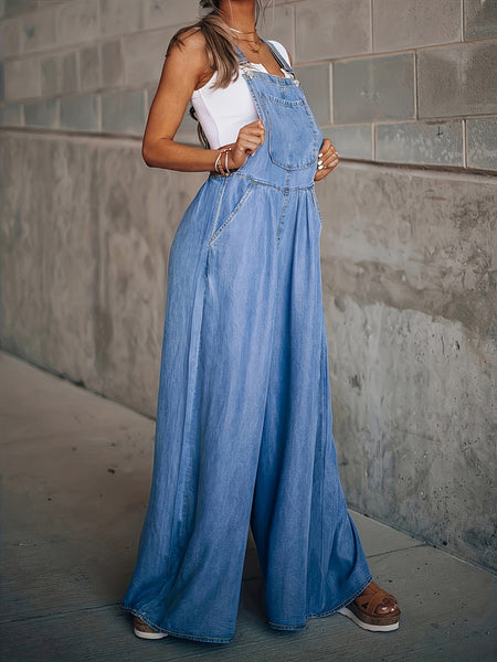 Trendy Denim Overalls with Adjustable Straps