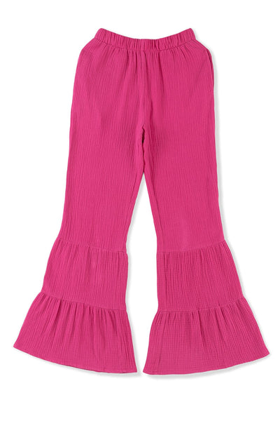Loose Solid Elastic Waist Plus Size Wide Leg Pants