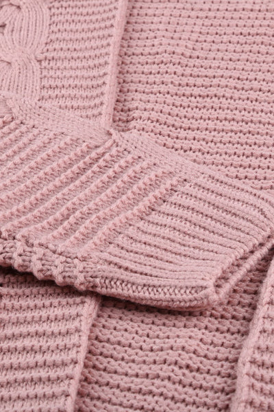 Loose Solid Twist Knit Casual Cardigan