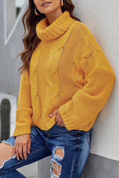 Loose Solid Twist Knit Casual Cardigan