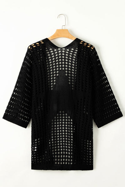 Loose Solid Twist Knit Casual Cardigan