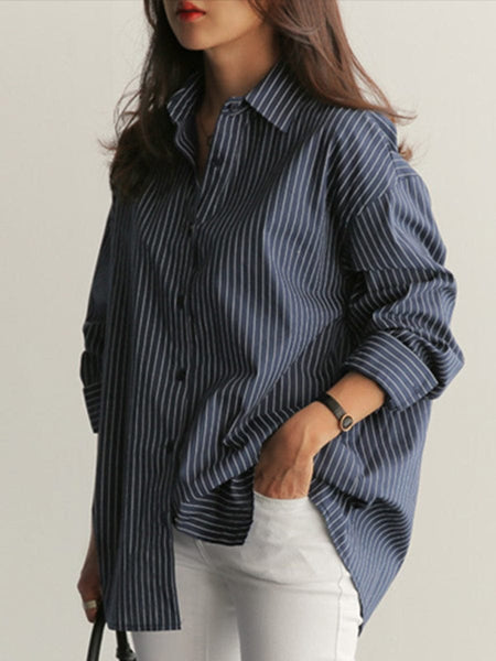 Women's Oversized Striped Shirt in Blouses & Shirts