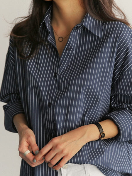Women's Oversized Striped Shirt in Blouses & Shirts