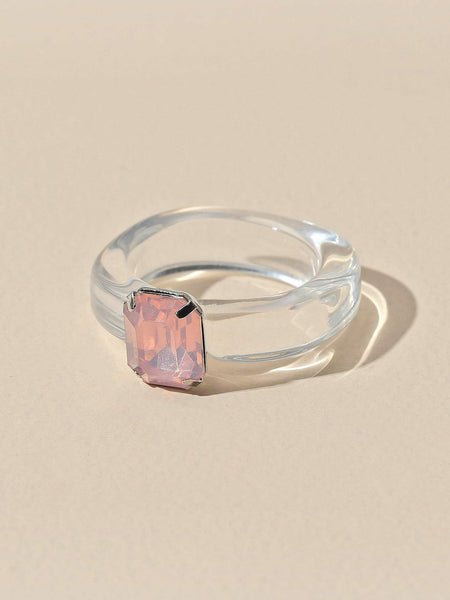 Luxury Amber Rhinestone Decor Ring for Women