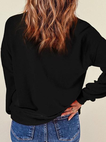 Women's Midnight Celebration Champagne Graphic Sweatshirt in Black