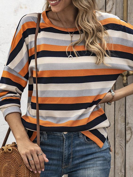 Women's Horizontal Striped Knit Sweater in Sweaters