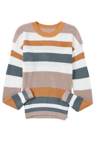 Women's Horizontal Striped Knit Sweater in Sweaters
