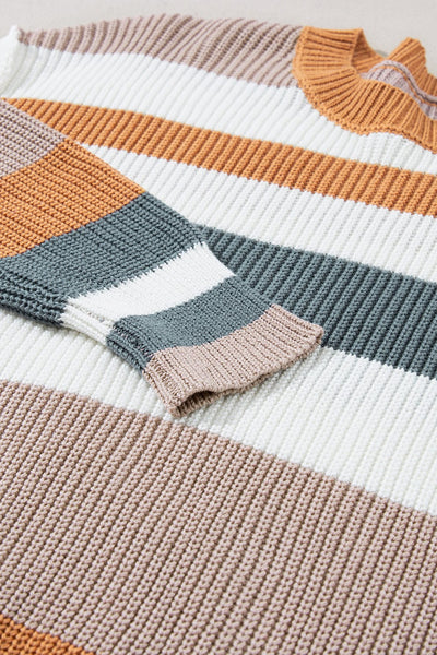 Women's Horizontal Striped Knit Sweater in Sweaters