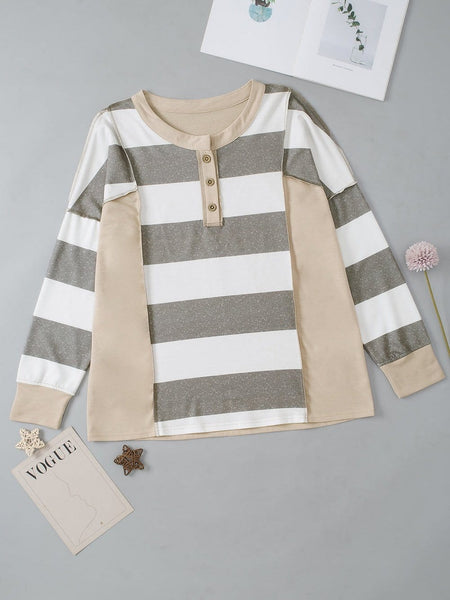 Women's Horizontal Striped Knit Sweater in Sweaters
