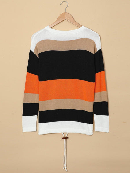 Women's Horizontal Striped Knit Sweater in Sweaters