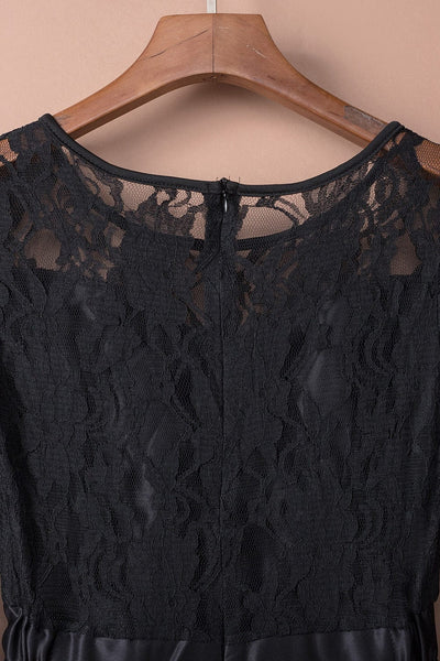 Lace Long-Sleeve High-Low Evening Dress in Noir with practical styling and dependable silhouette control.