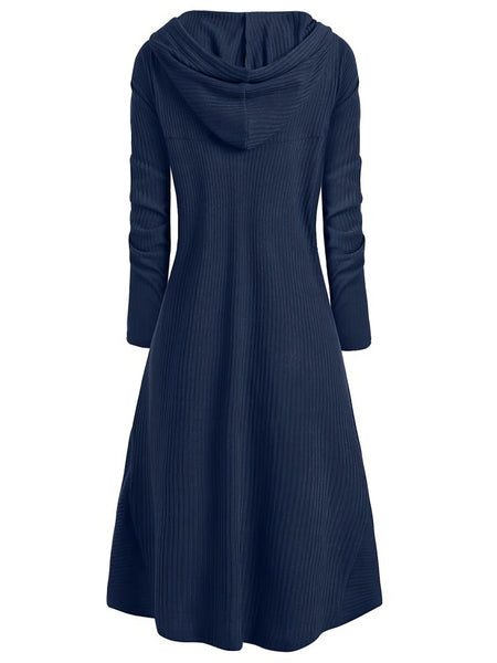 Night Knight Hooded High-Low Knit Coat Dress in Premium Cotton with practical styling and dependable silhouette control.
