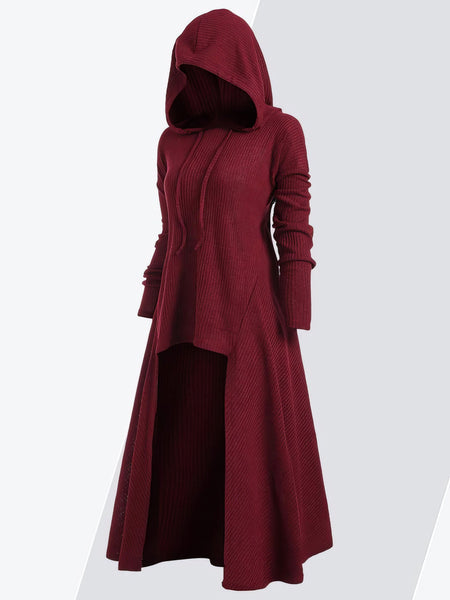 Night Knight Hooded High-Low Knit Coat Dress in Premium Cotton with practical styling and dependable silhouette control.