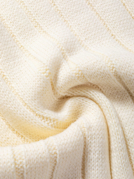 Women's Oatmeal High Neck Cable Knit Sleeveless Sweater Vest