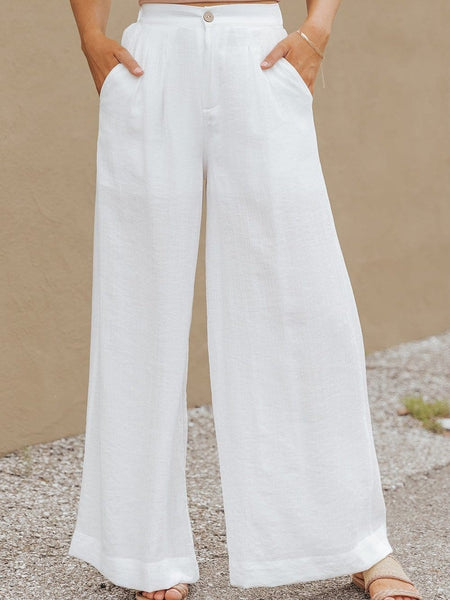 One-Shoulder Crop Top & Mopping Pants Two-Piece Suit