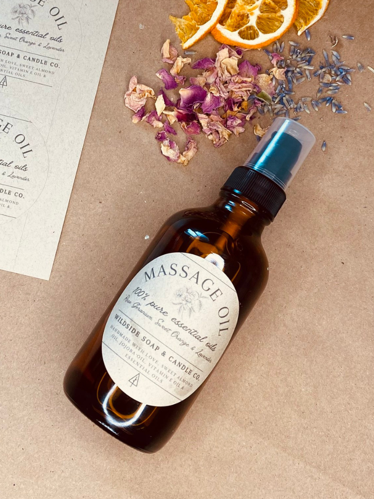 Wildside Rose, Geranium + Lavender Massage Oil