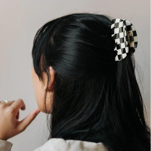 Top Knott Checkered Clip