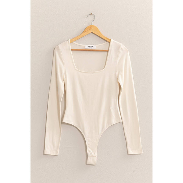 Scout Square Neck Long Sleeve Body Suit in Cream