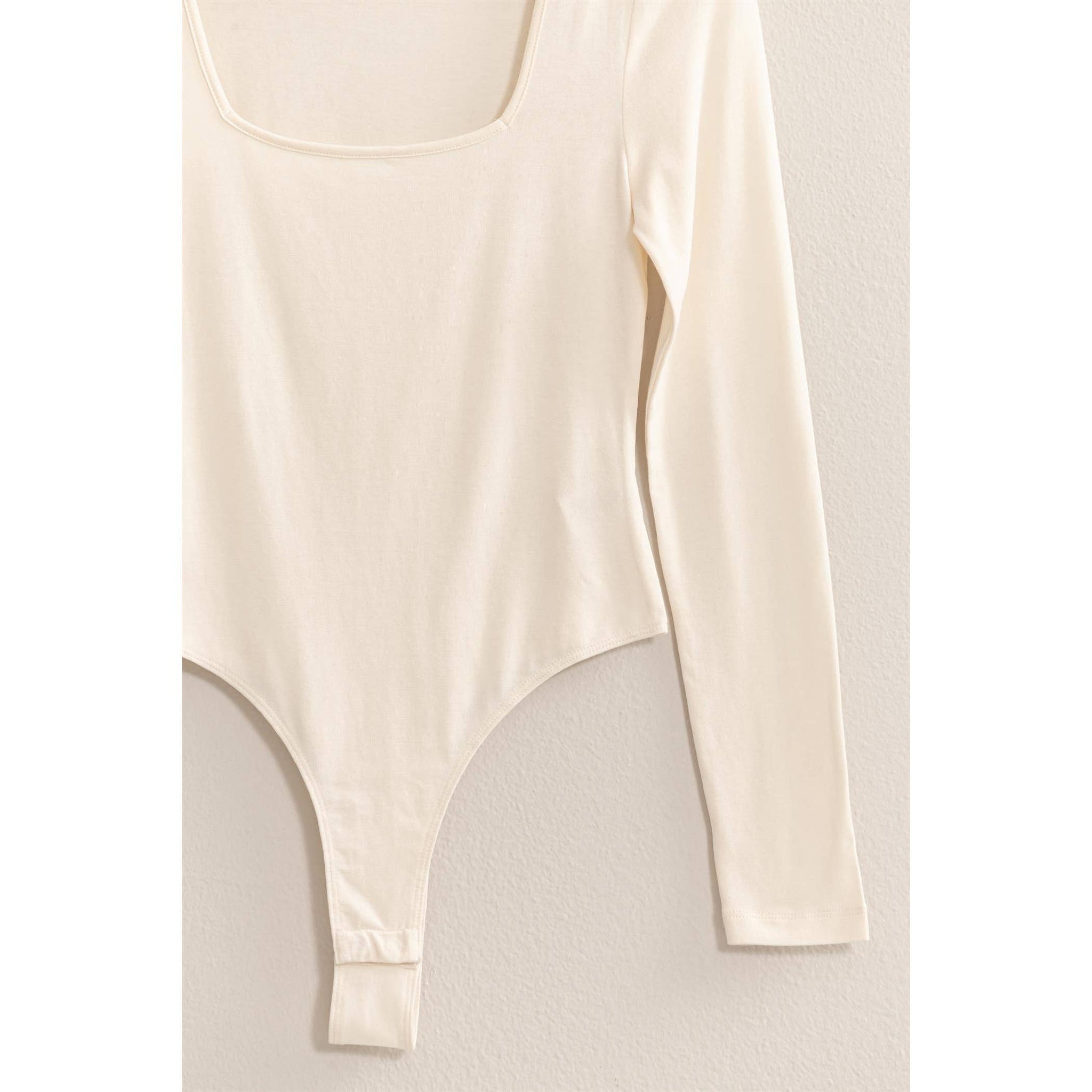 Scout Square Neck Long Sleeve Body Suit in Cream