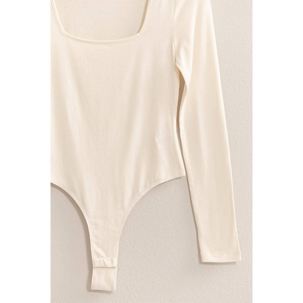 Scout Square Neck Long Sleeve Body Suit in Cream