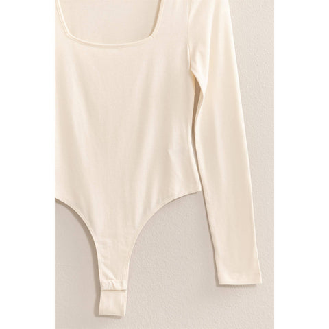 Scout Square Neck Long Sleeve Body Suit in Cream