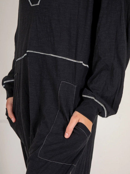 Women's Trendy Maxi Dress with Hood and Unique Seams made for easy styling and wardrobe coordination, with premium-like structure and finish.
