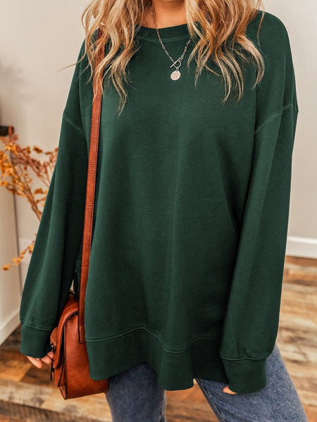 Oversized Crewneck Pullover Workout Long Sleeve Hoodie