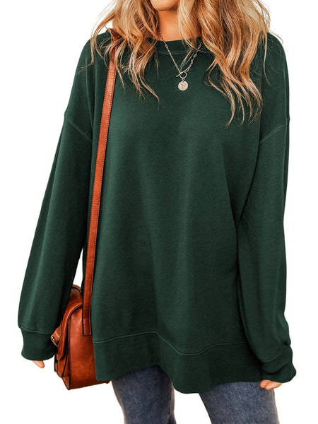 Oversized Crewneck Pullover Workout Long Sleeve Hoodie