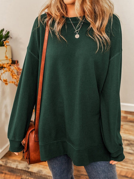 Oversized Crewneck Pullover Workout Long Sleeve Hoodie