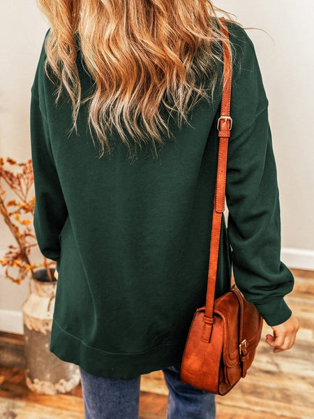 Oversized Crewneck Pullover Workout Long Sleeve Hoodie