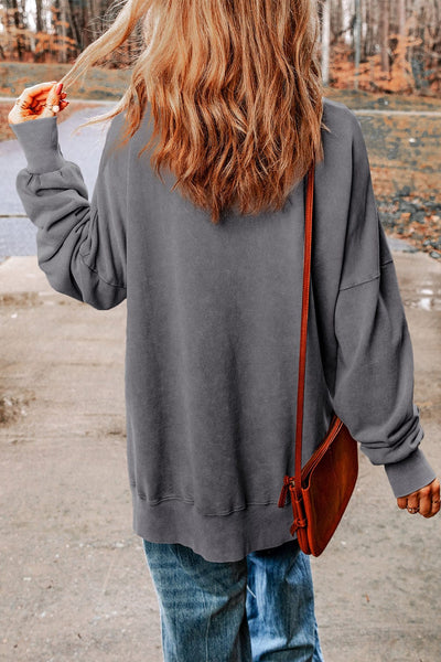 Oversized Crewneck Pullover Workout Long Sleeve Hoodie