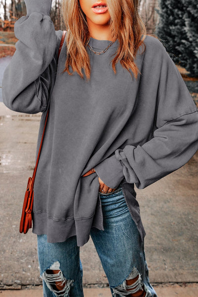 Oversized Crewneck Pullover Workout Long Sleeve Hoodie
