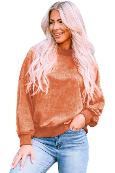 Oversized Crewneck Pullover Workout Long Sleeve Hoodie