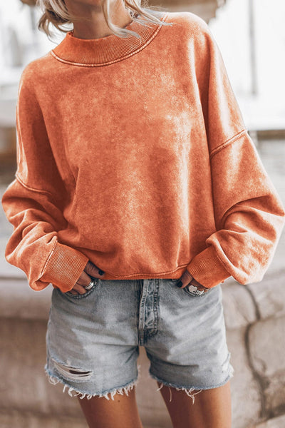 Oversized Crewneck Pullover Workout Long Sleeve Hoodie