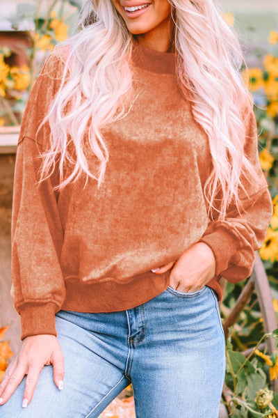 Oversized Crewneck Pullover Workout Long Sleeve Hoodie