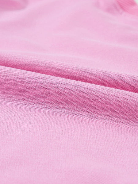 Pearl Embellished Pink Crew Neck Sweatshirt