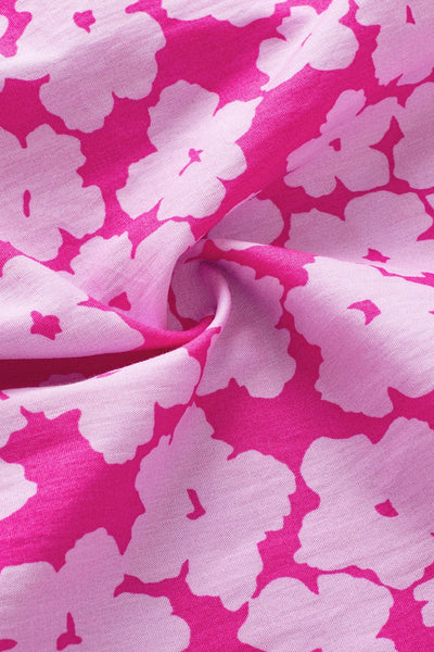 Pink Blossom Ruffle Sleeve Blouse with Ric Rac Detail