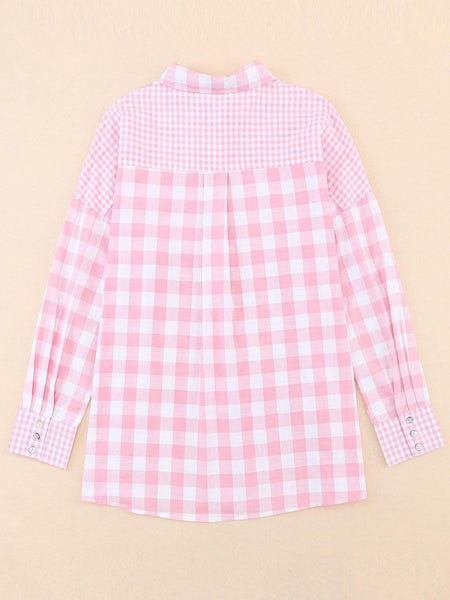 Pink Gingham Oversized Button-Down