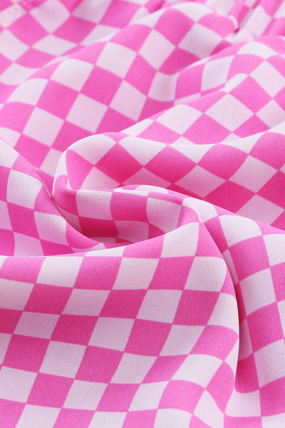 Women's Pink Checkered Board Shorts in Jackets