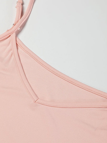 Pink Swiss Dot Mesh Top with Lace Detail