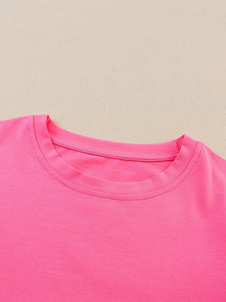 Women's Pink Tulle Ruffle Sleeve Cotton Top in Jeans