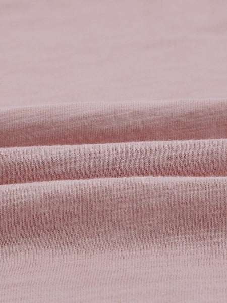Pink U Neck Sleeveless Casual Solid Tank Top