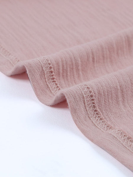 Pink U Neck Sleeveless Casual Solid Tank Top