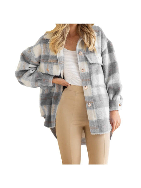 Warm Plaid Jacket for Cold Weather