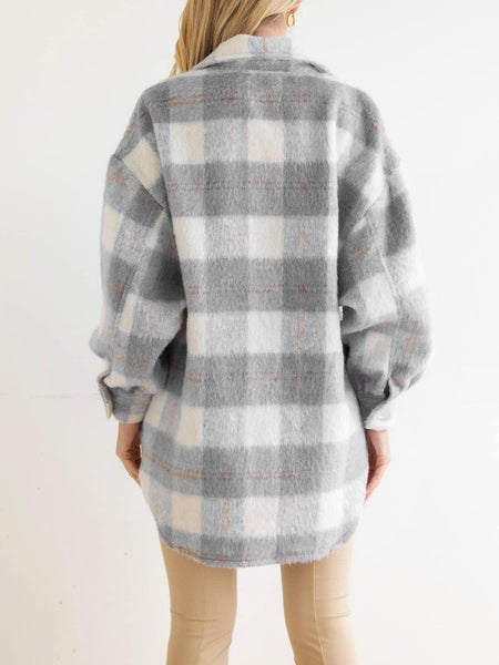 Warm Plaid Jacket for Cold Weather