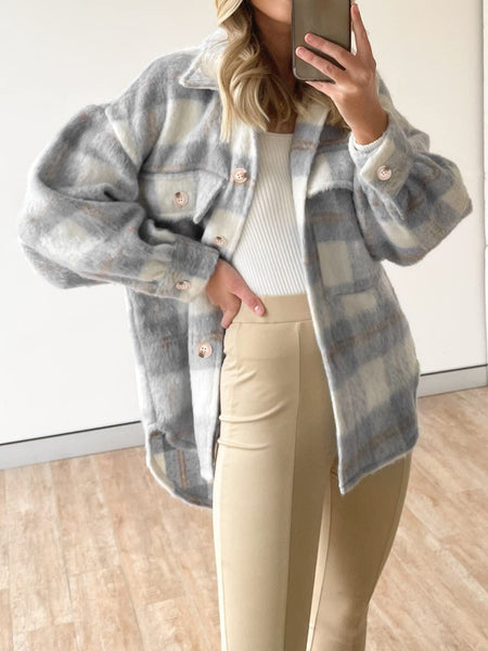 Warm Plaid Jacket for Cold Weather